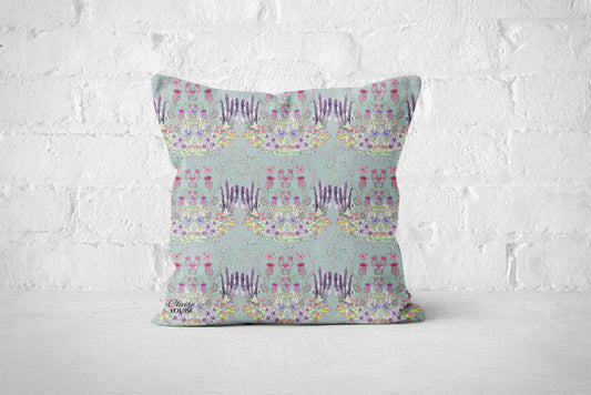 Pebble Thistle Garden Blooms Outdoor Cushion