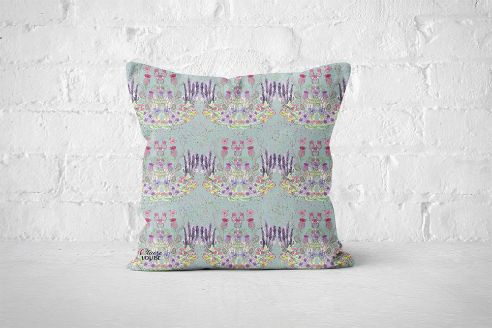 Pebble Thistle Garden Blooms Cushion