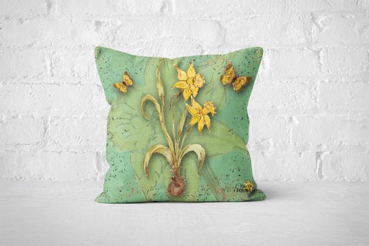 Powder Bloom Daffodil Cushion