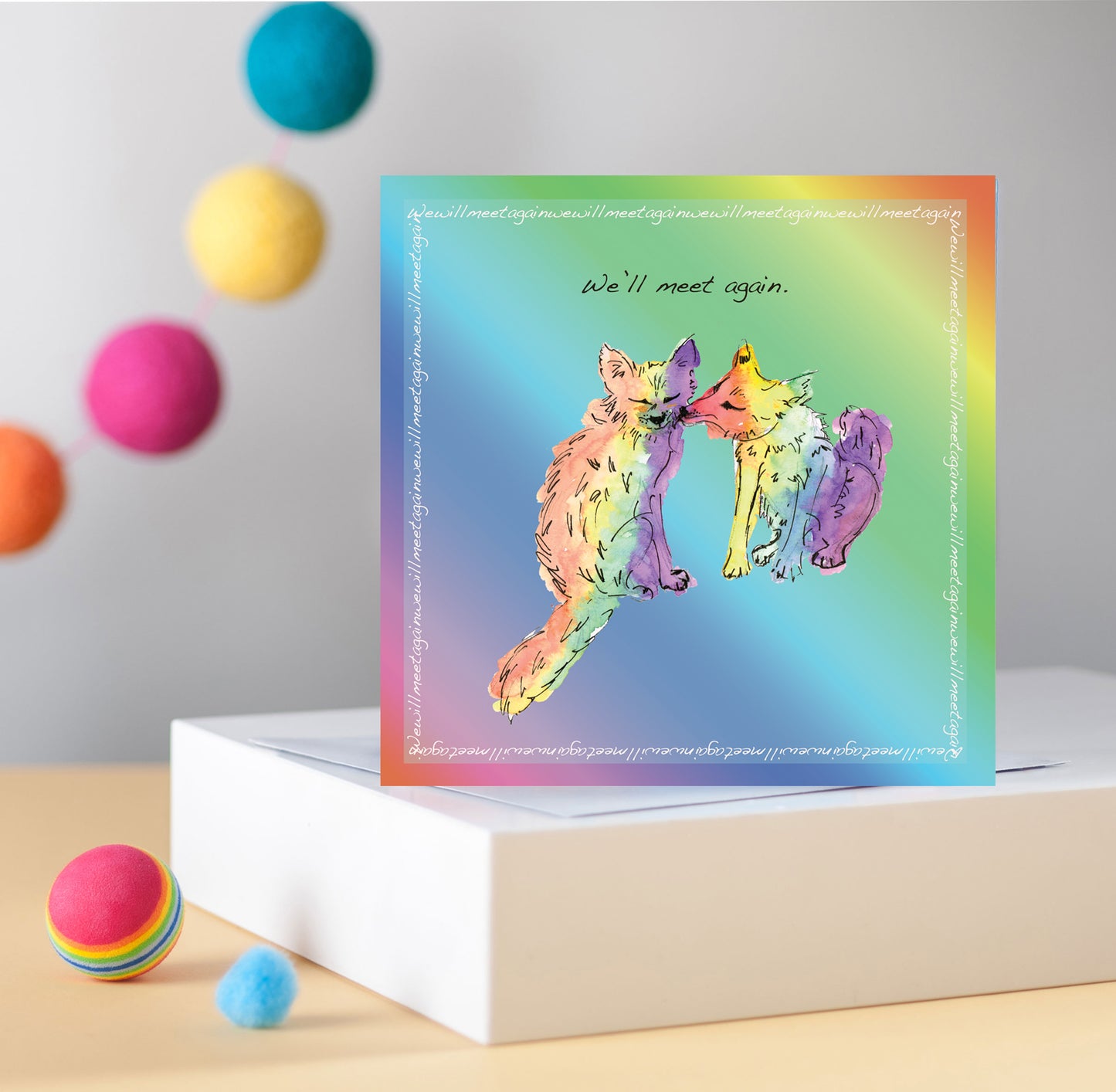 Rainbow Fox Greetings Card - Pack of 6