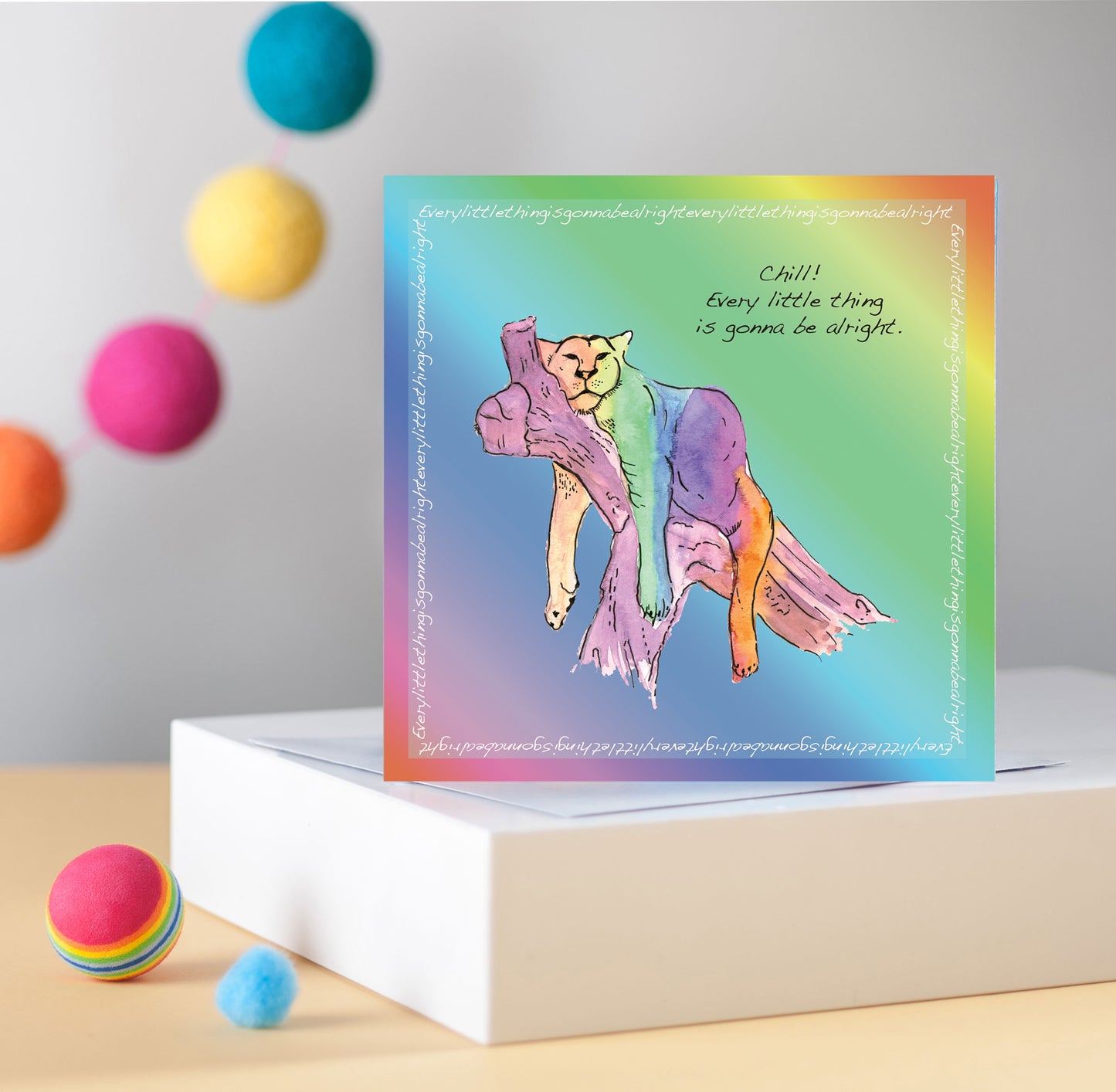 Rainbow Leopard Greetings Card - Pack of 6