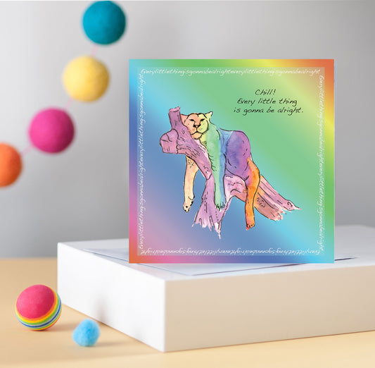Rainbow Leopard Greetings Card - Pack of 6