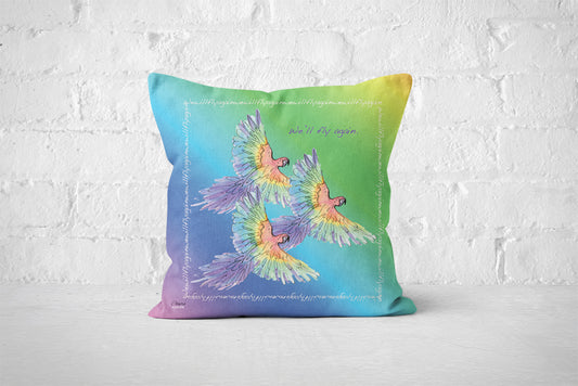 Rainbow Parrot Cushion