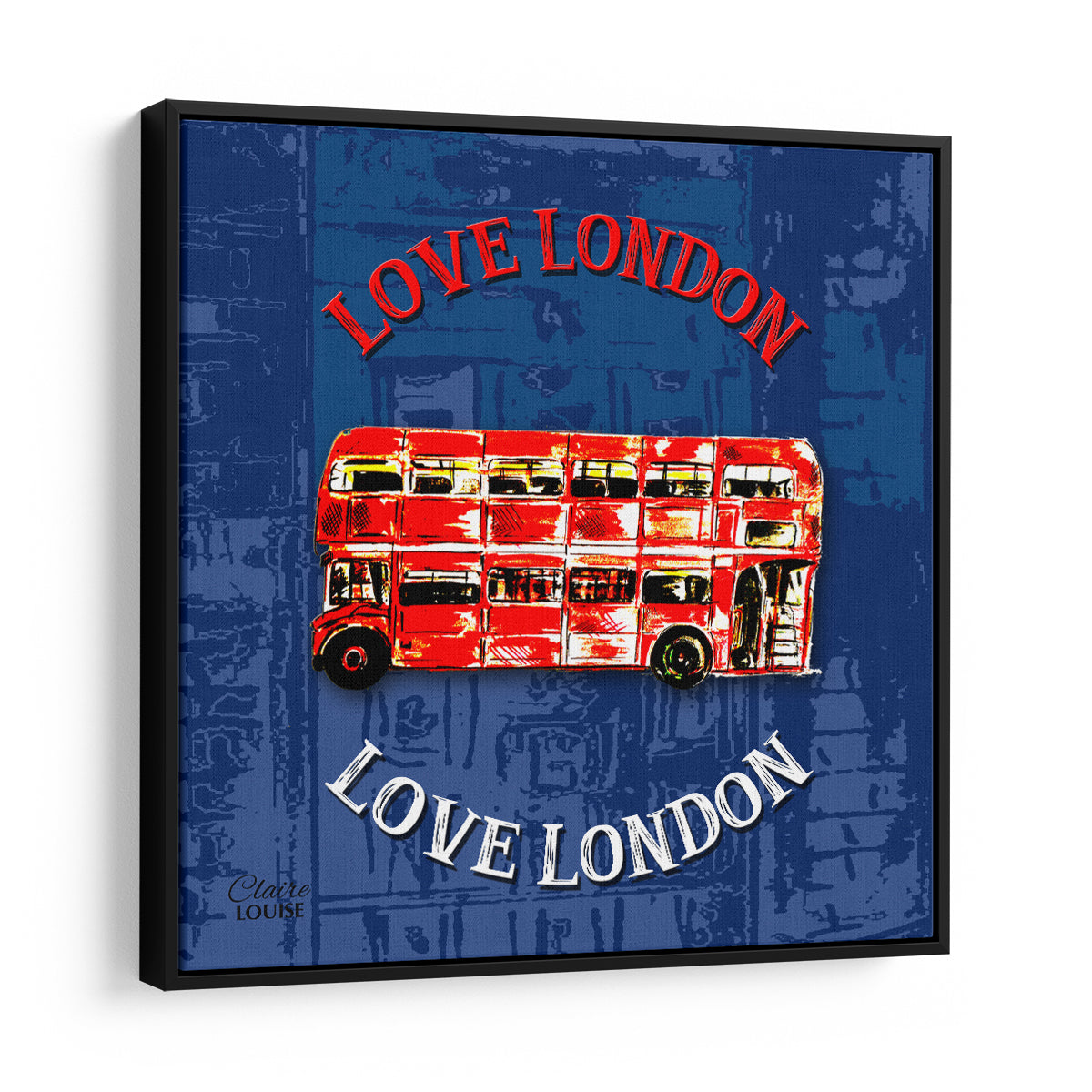 Red Bus Urban Icons Framed Canvas Print
