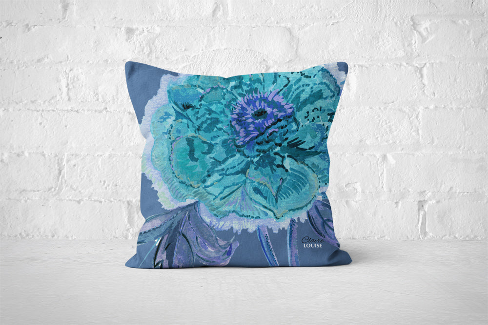 Denim Blue Romance Cushion