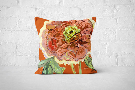 Burnt Orange Romance Cushion