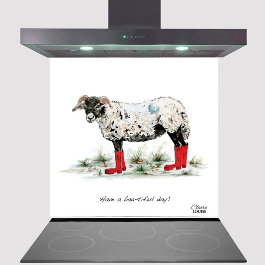 Sheep In Boots Kitchen Glass Splashback