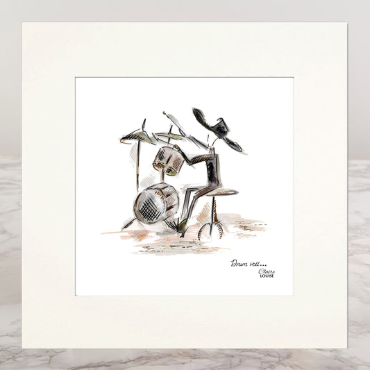 Drum Roll Mounted Print
