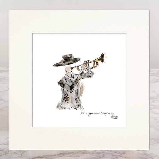 Blow Your Own Trumpet Mounted Print