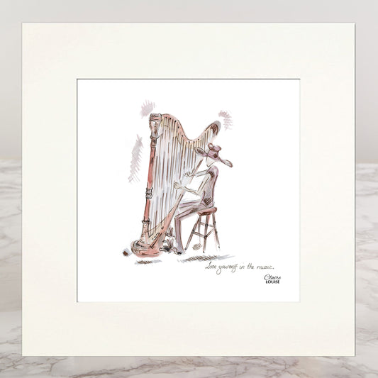 Harp Mounted Print