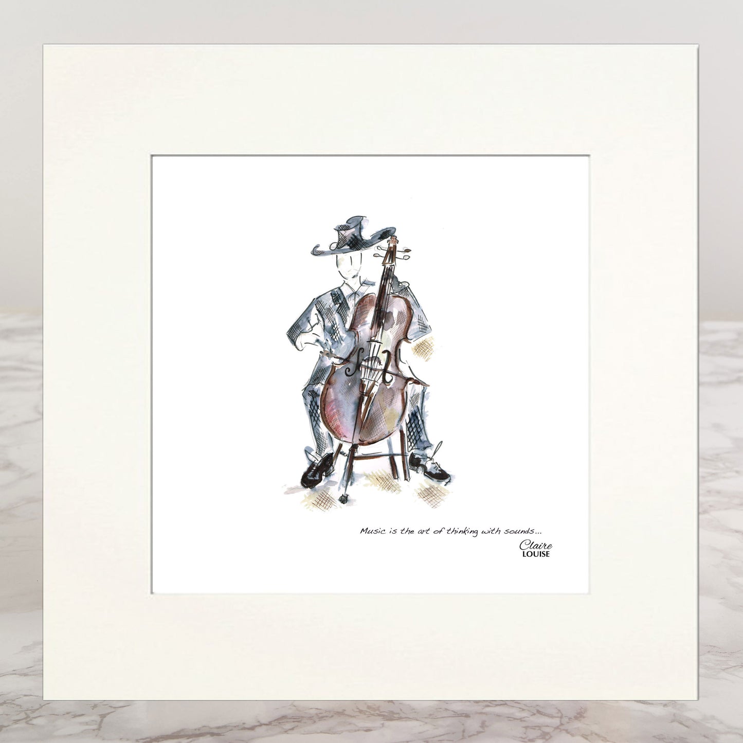 Double Bass Mounted Print