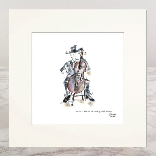 Double Bass Mounted Print