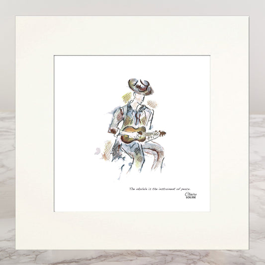Ukulele Mounted Print