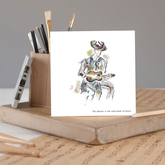 Ukulele Greetings Card - Pack of 6