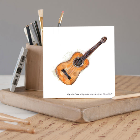 Guitar Greetings Card - Pack of 6