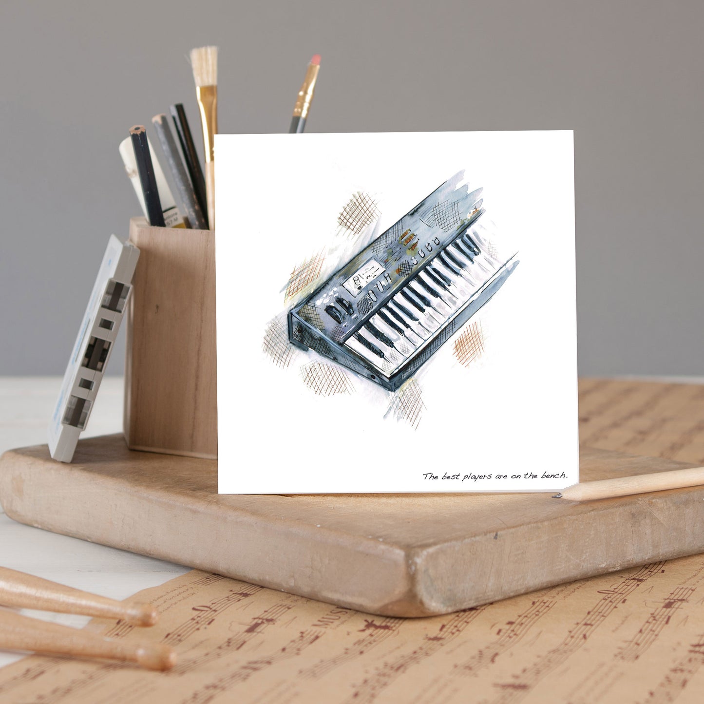 Keyboard Greetings Card - Pack of 6