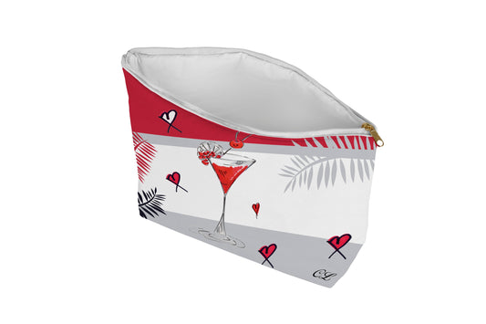 Bandana with cocktail and heart design on a white background