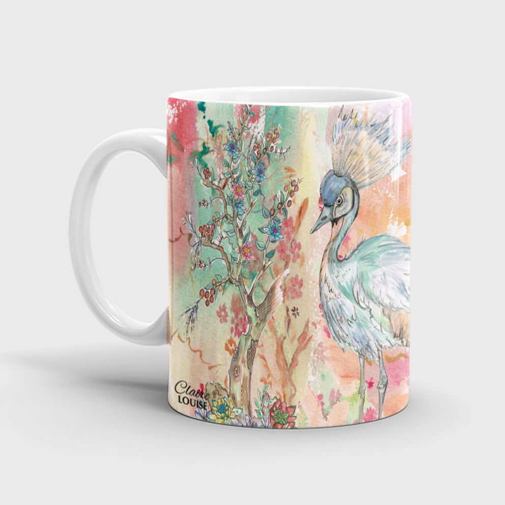 Oriental Blue Bird Ceramic Mug