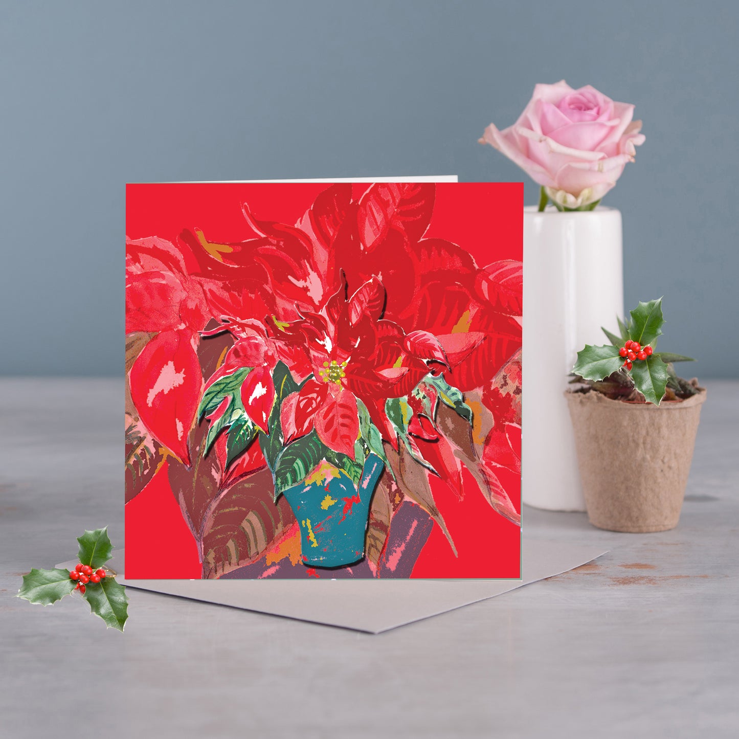 The Christmas Rose Red Card