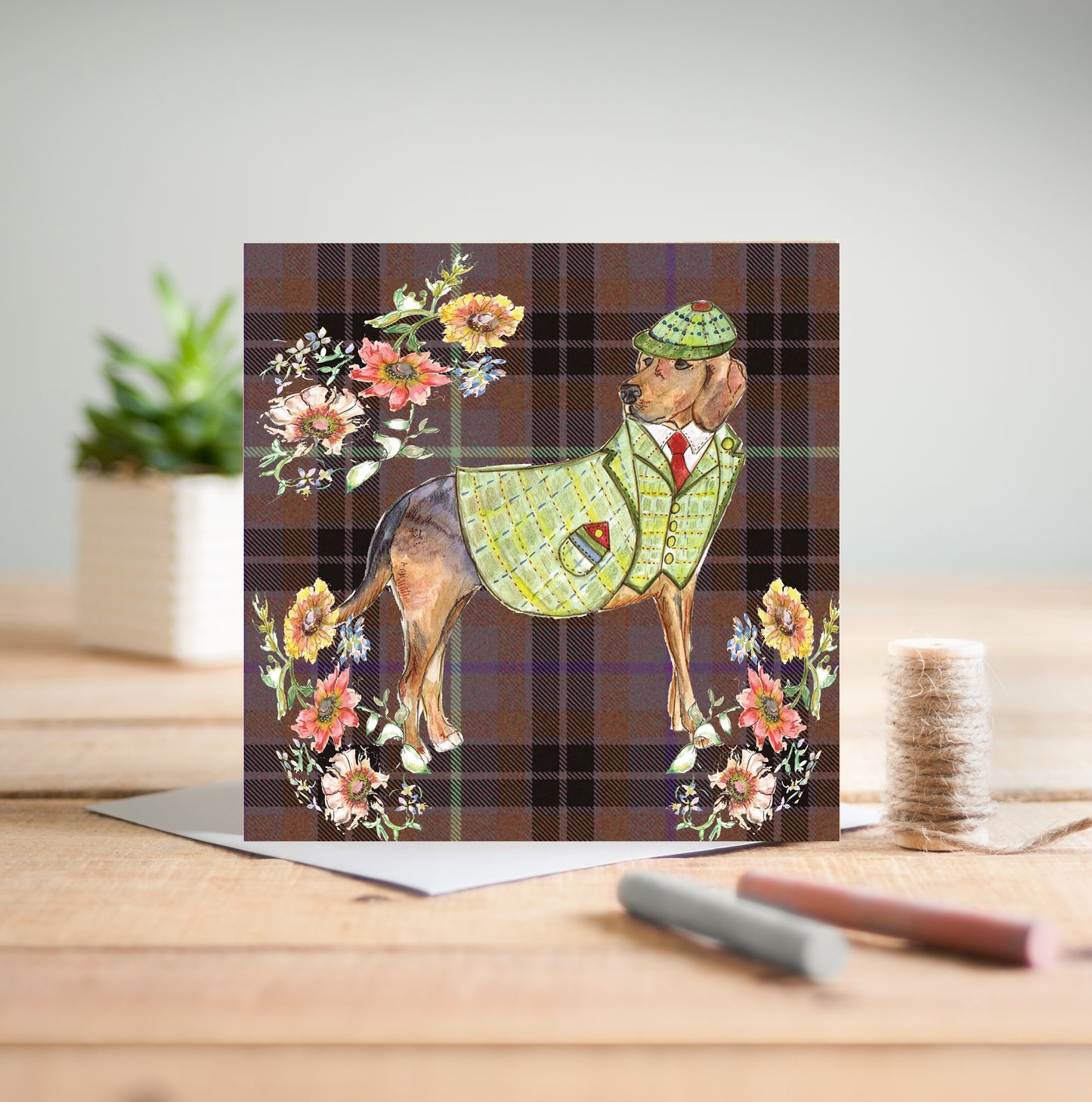 Tweed Hound Greetings Card - Pack of 6