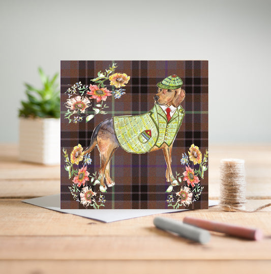 Tweed Hound Greetings Card - Pack of 6