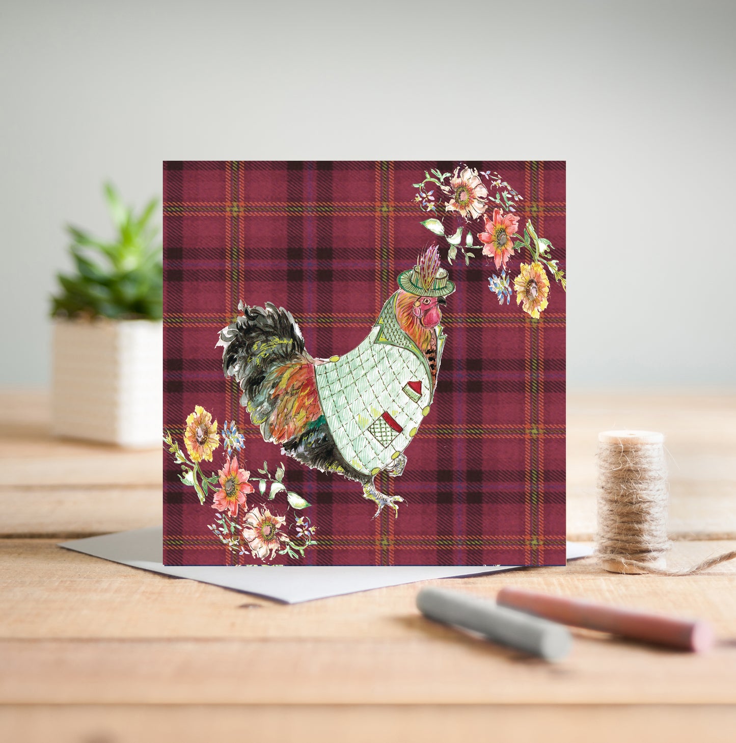 Tweed Cockerel Greetings Card - Pack of 6