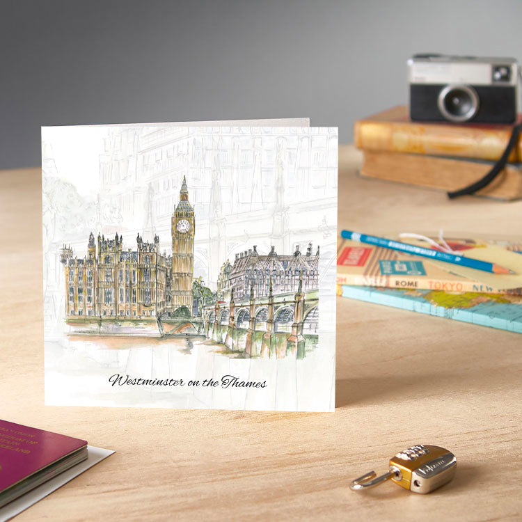 Westminster on The Thames Greeting Card - Pack of 6