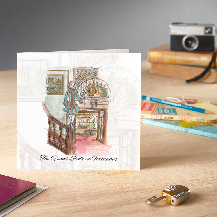 The Grand Stair at Fortnums Greeting Card - Pack of 6