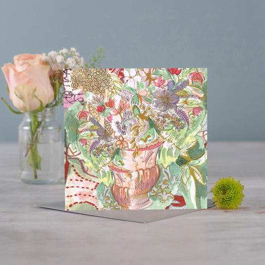 Earth Lime Bloom Greeting Card - Pack of 6