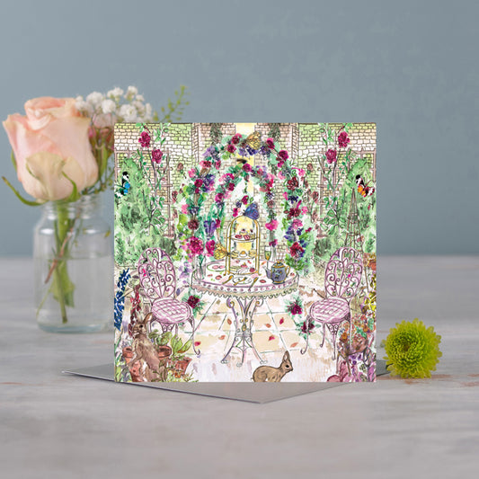 Cream Tea in the Garden Greeting Card - Pack of 6