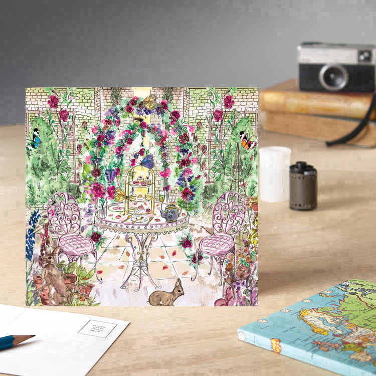 Cream Tea in the Garden Greeting Card - Pack of 6