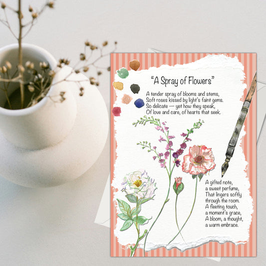 A Spray of Flowers Greeting Card - Pack of 6