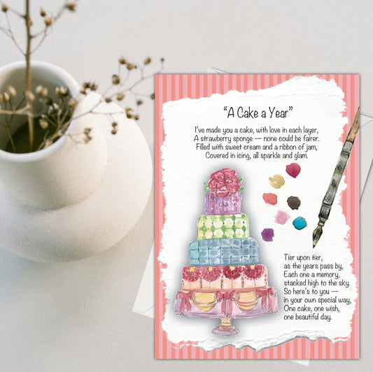 A Cake a Year Greeting Card - Pack of 6