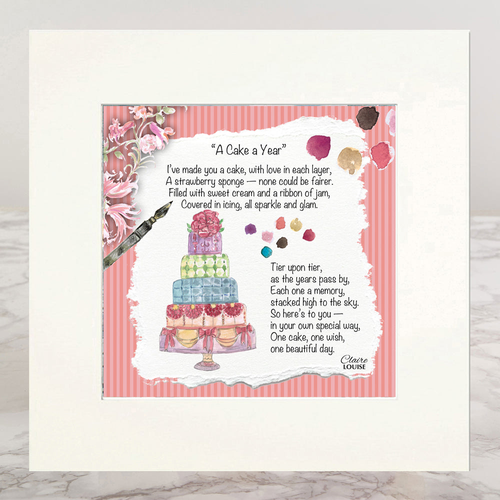 A Cake a Year Mounted Print
