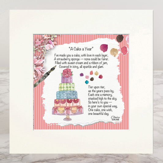 A Cake a Year Mounted Print