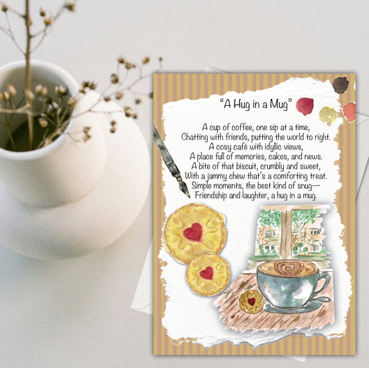 A Hug in a Mug Greeting Card - Pack of 6
