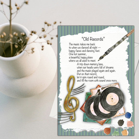 Old Records Greeting Card - Pack of 6