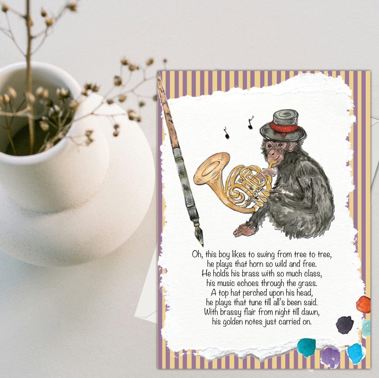 Brass Monkey Greeting Card - Pack of 6