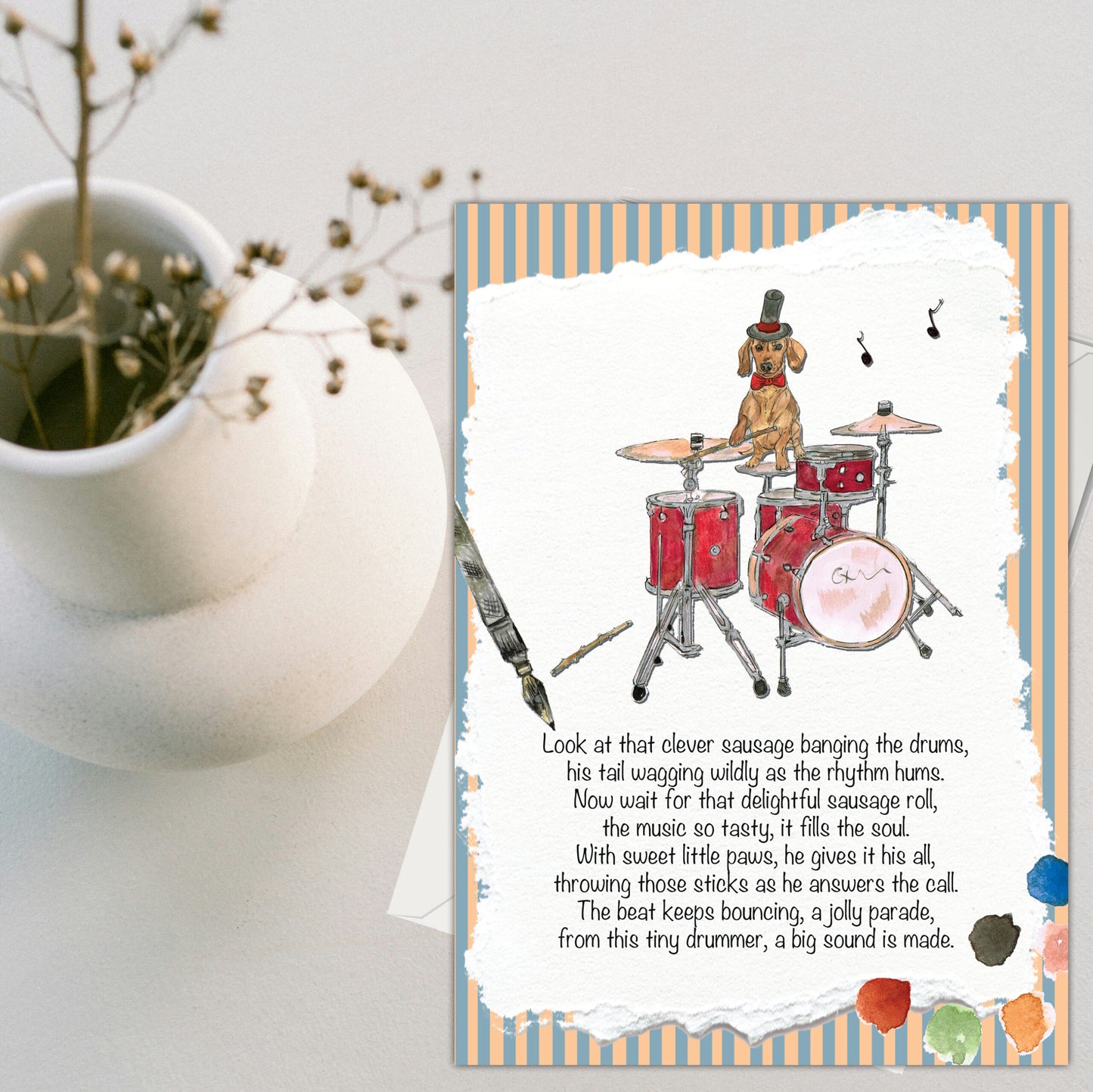 Sausage Roll Greeting Card - Pack of 6