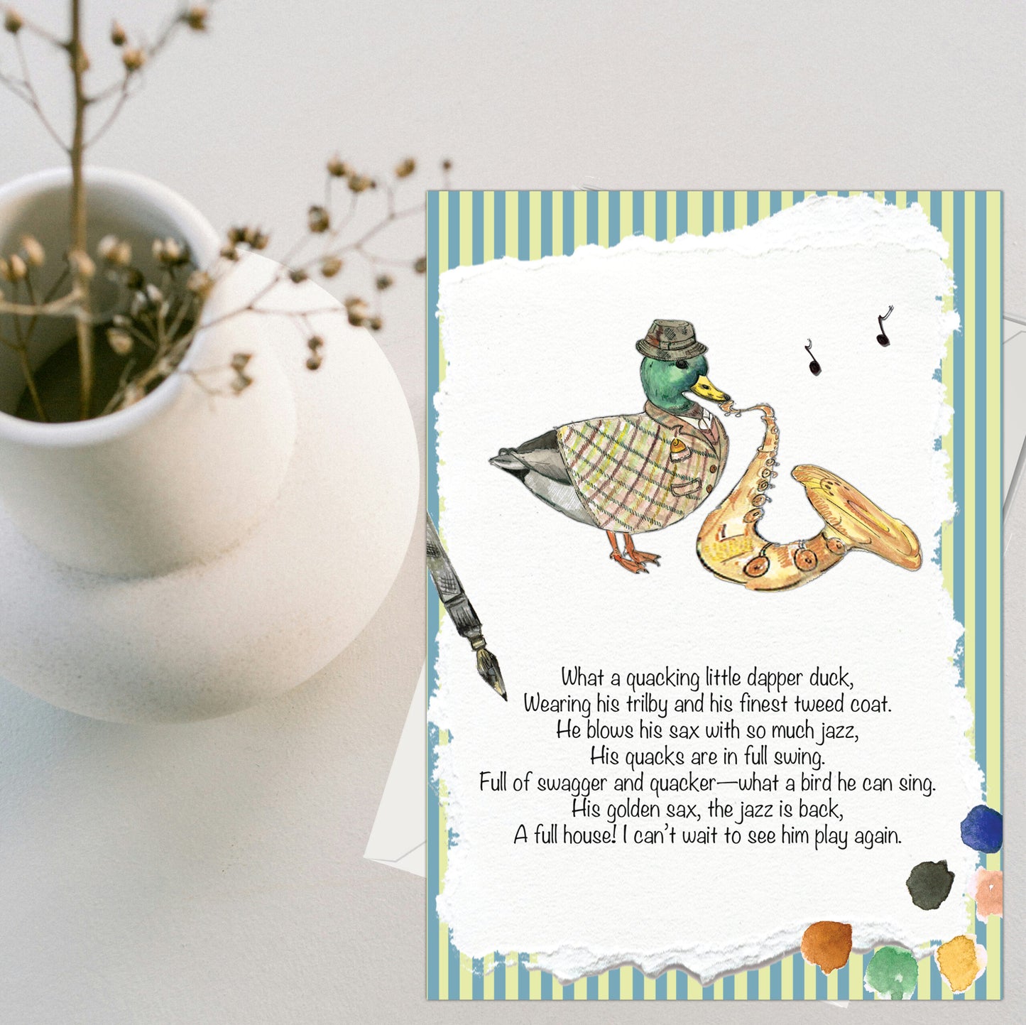 The Saxy Duck Greeting Card - Pack of 6