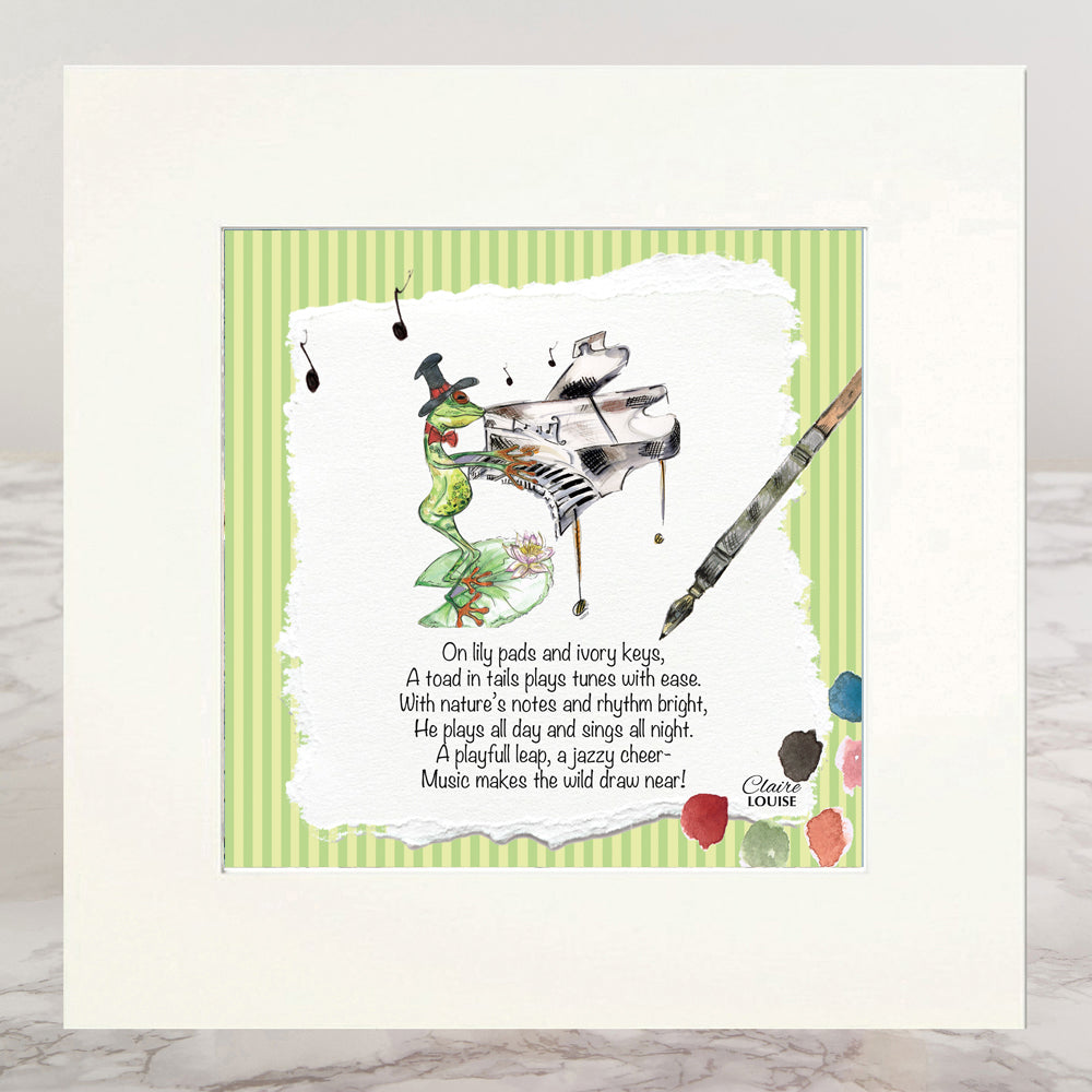 The Tuneful Frog Mounted Print
