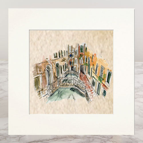 Backstreet Canal Mounted Print