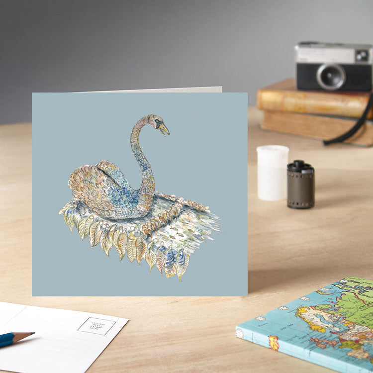 The Bowes Museum's Silver Swan 2 Greeting Card - Pack of 6
