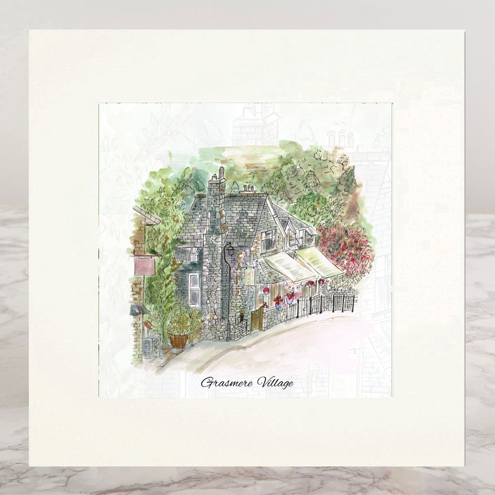 Grasmere Village Mounted Print