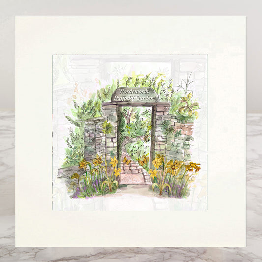 Wordsworth Daffodil Garden Mounted Print