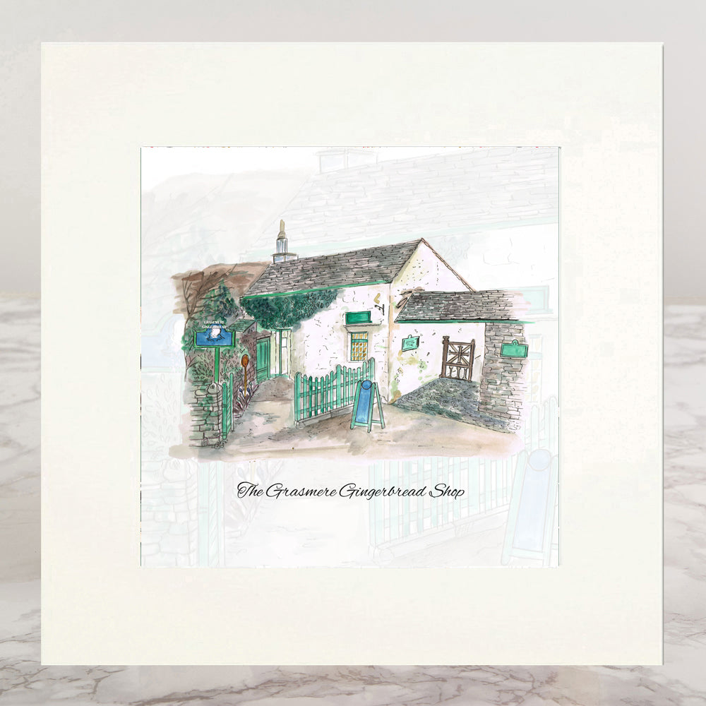 Grasmere Gingerbread Shop Mounted Print