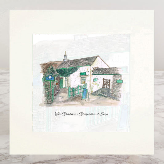 Grasmere Gingerbread Shop Mounted Print