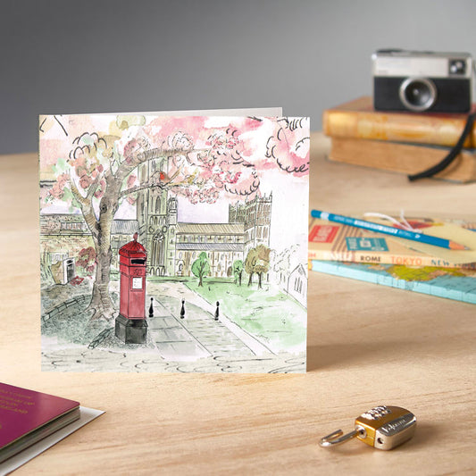 Durham Palace Green Post Box Greeting Card - Pack of 6