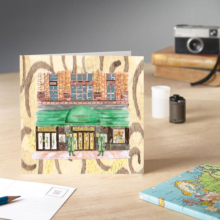 Harrods Shop inspired Window Greetings Card - Pack of 6