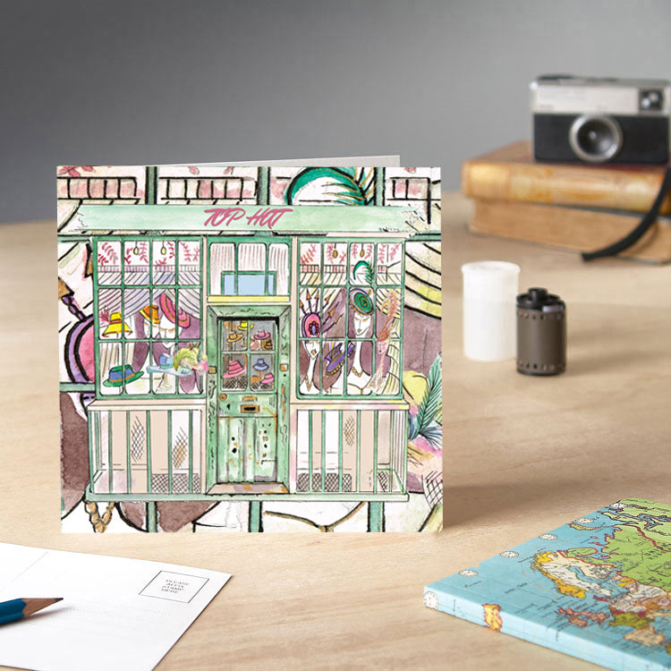 Top Hat Greetings Card - Pack of 6